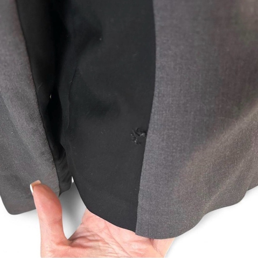 Calvin Klein Zip Front Blazer Jacket Size 12 Gray Black Stretch Career Work - Picture 5 of 7